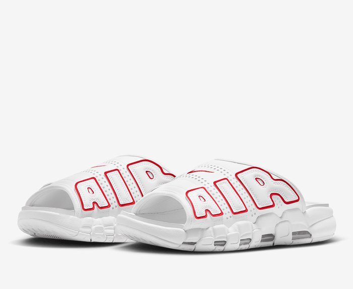 Chinelo NK Air Uptempo Branco e Vermelho